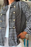 Nonni Gingam Napoleon Jacket Black